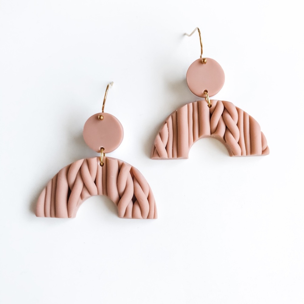 Sweater Polymer Clay Earrings